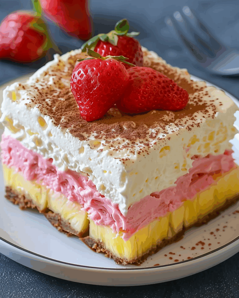 Strawberry & Pineapple Layered Dessert