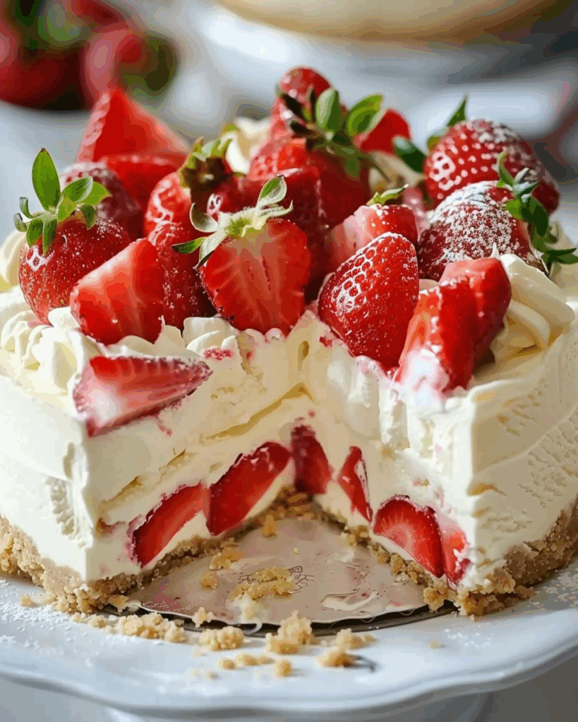 White Chocolate Strawberry Cheesecake