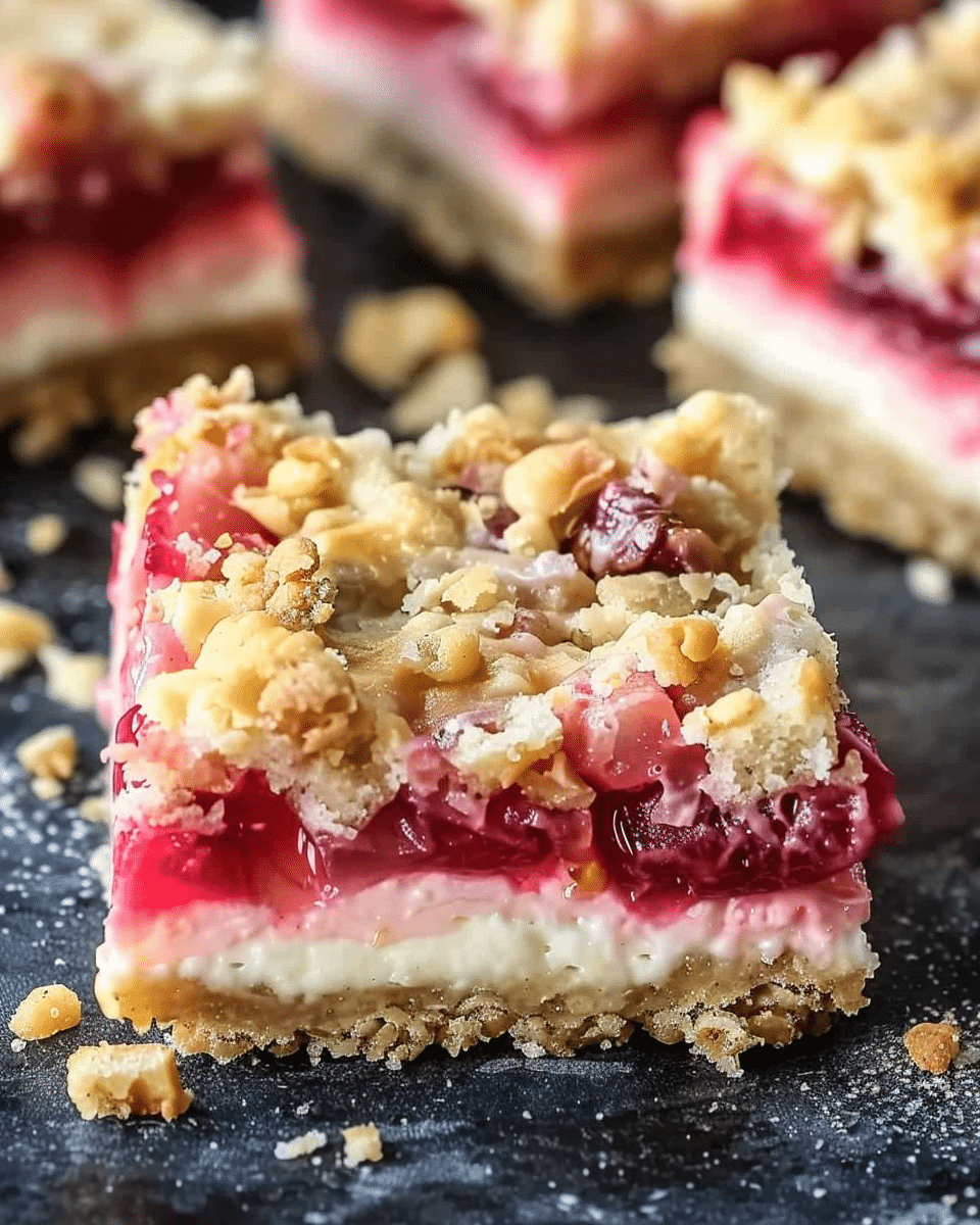 Creamy Rhubarb Cream Cheese Bars