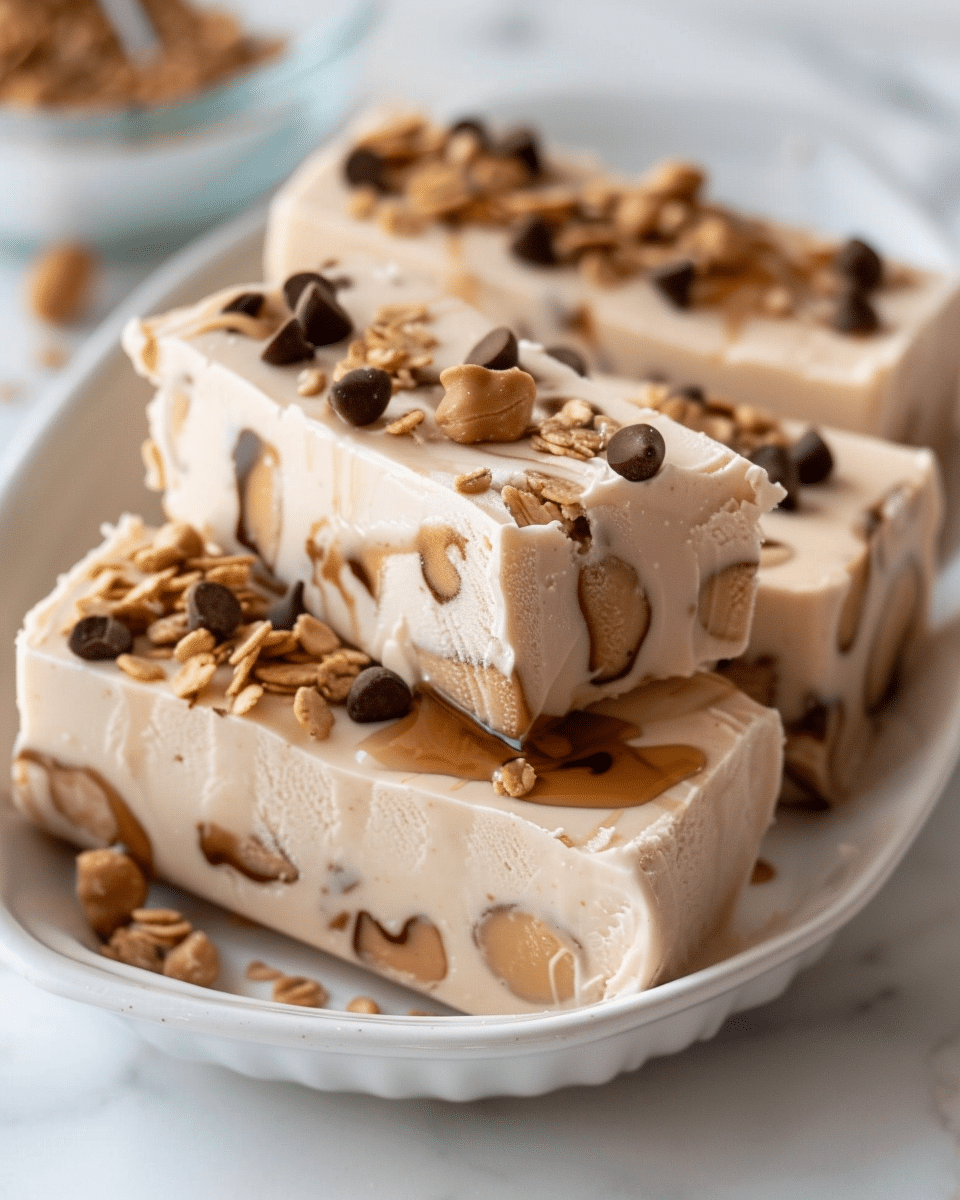 Peanut Butter Frozen Yogurt Bars