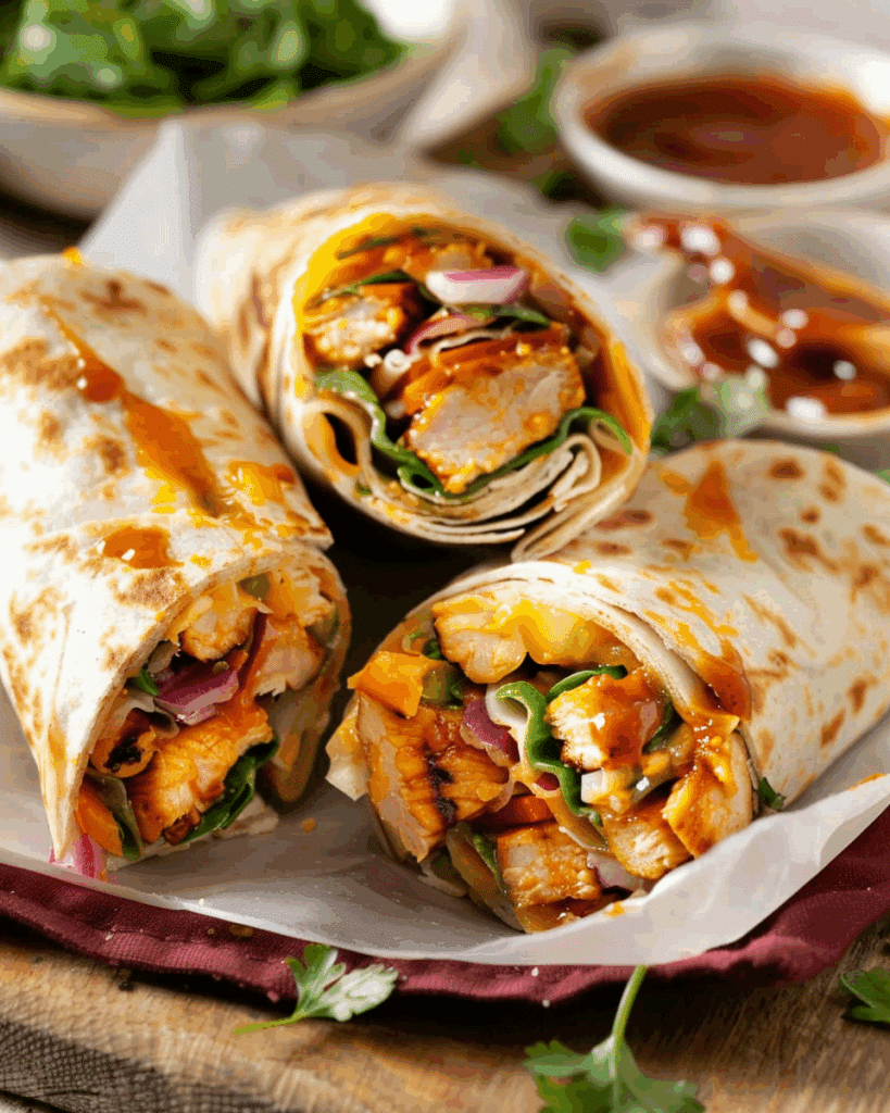 Easy BBQ Chicken Wrap Recipe (10 minutes)