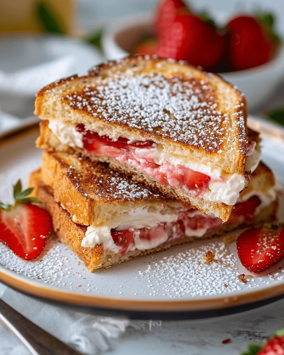 Fried Strawberry Cheesecake Sandwiches