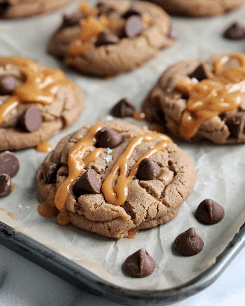 Peanut Butter Chocolate Caramel Cookies