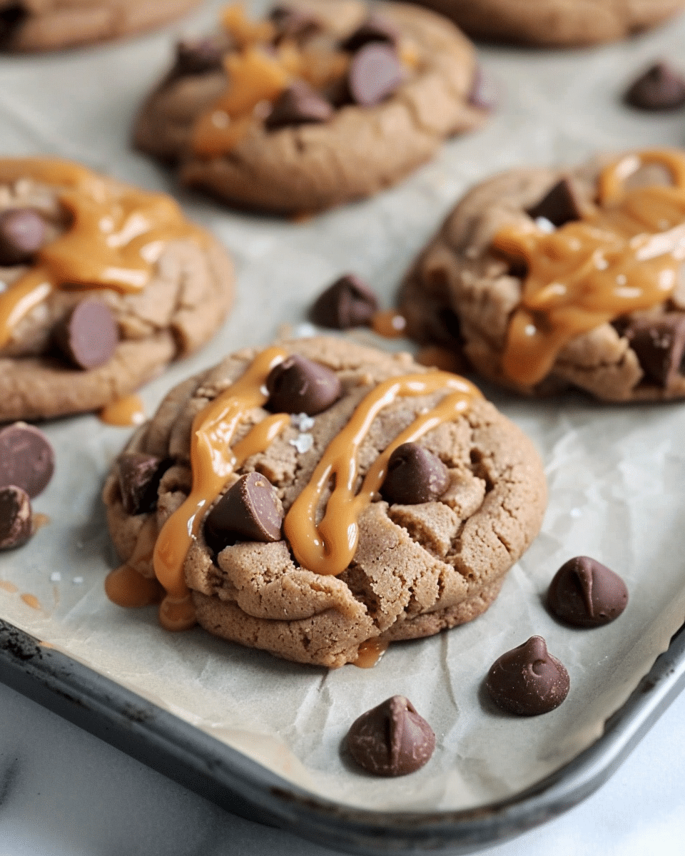 Peanut Butter Chocolate Caramel Cookies