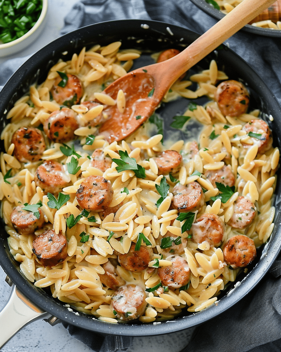 Creamy Chicken Sausage Orzo: A One-Pan Meal