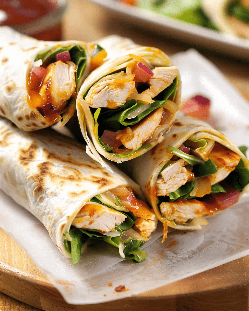Easy BBQ Chicken Wrap Recipe (10 minutes)