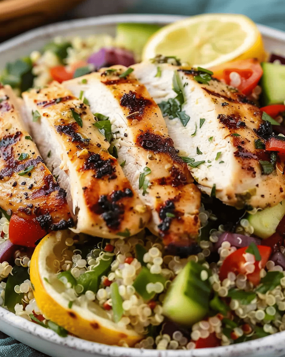 Grilled Lemon Herb Chicken with Quinoa Salad