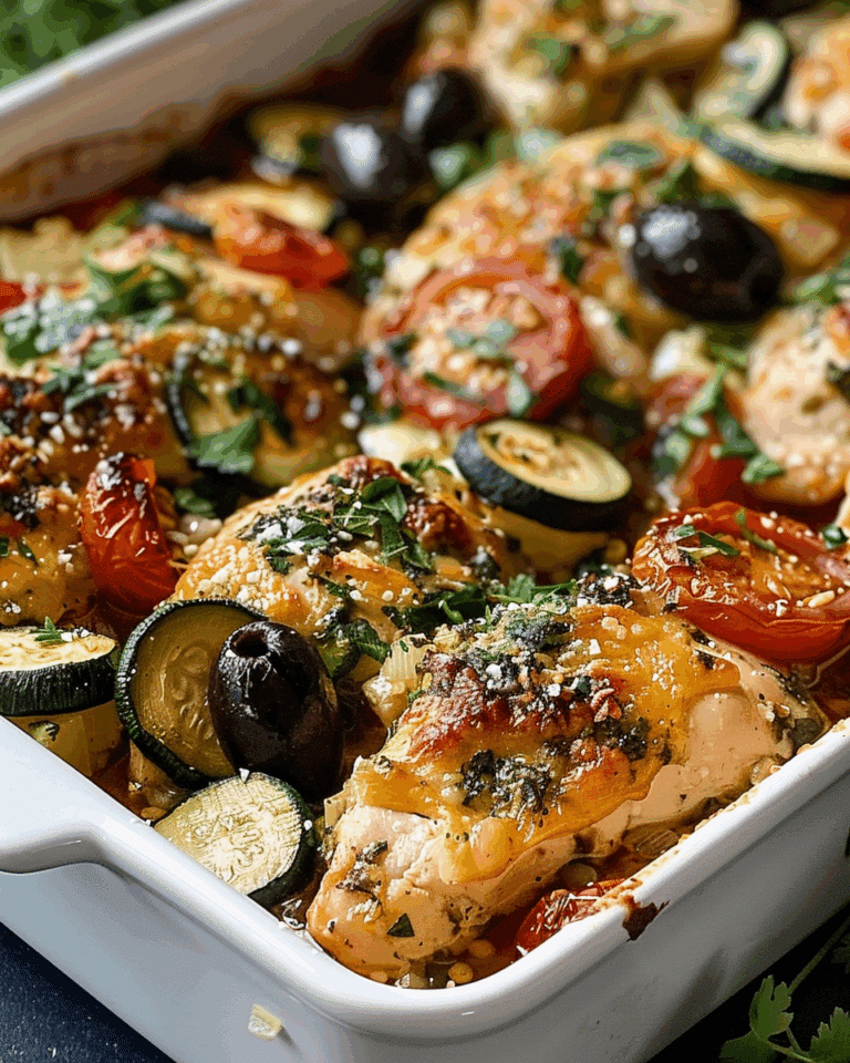 Mediterranean Chicken Zucchini Bake