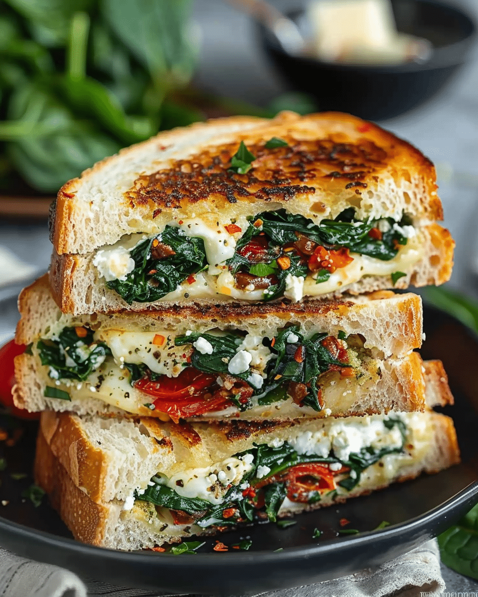 Mediterranean Spinach Grilled Cheese