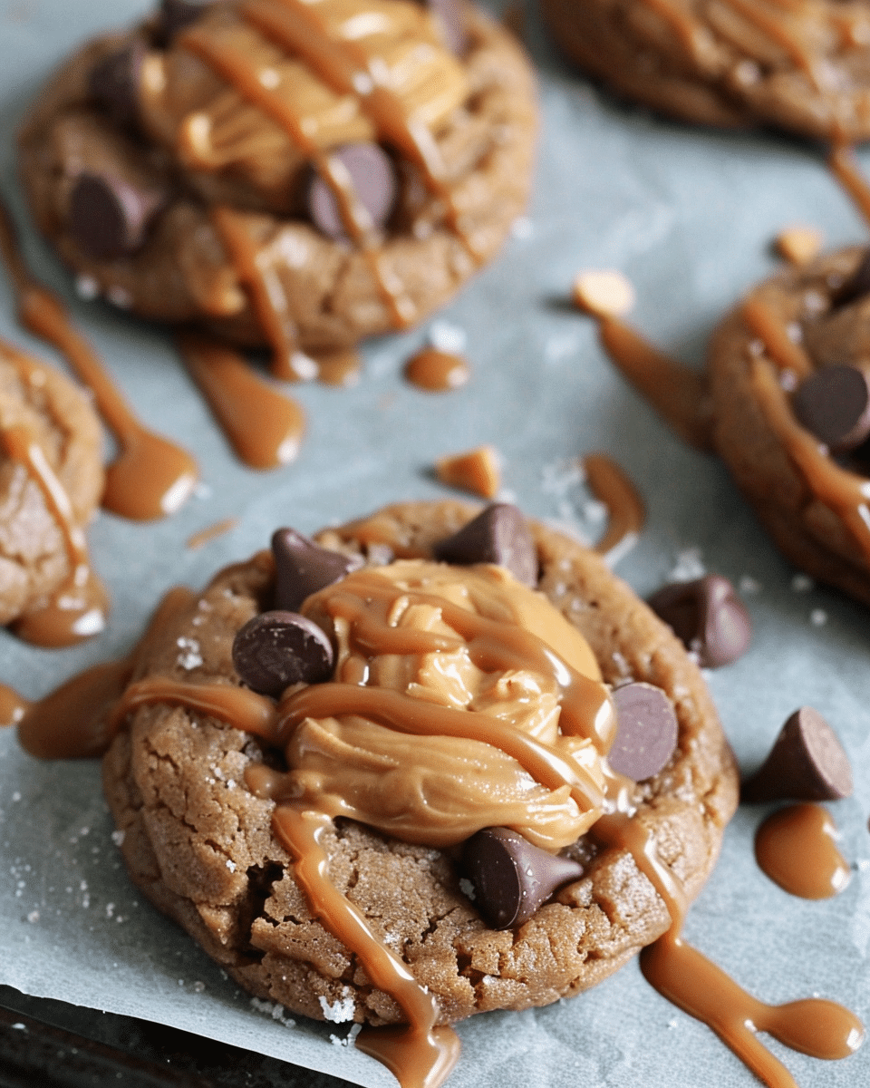 Peanut Butter Chocolate Caramel Cookies