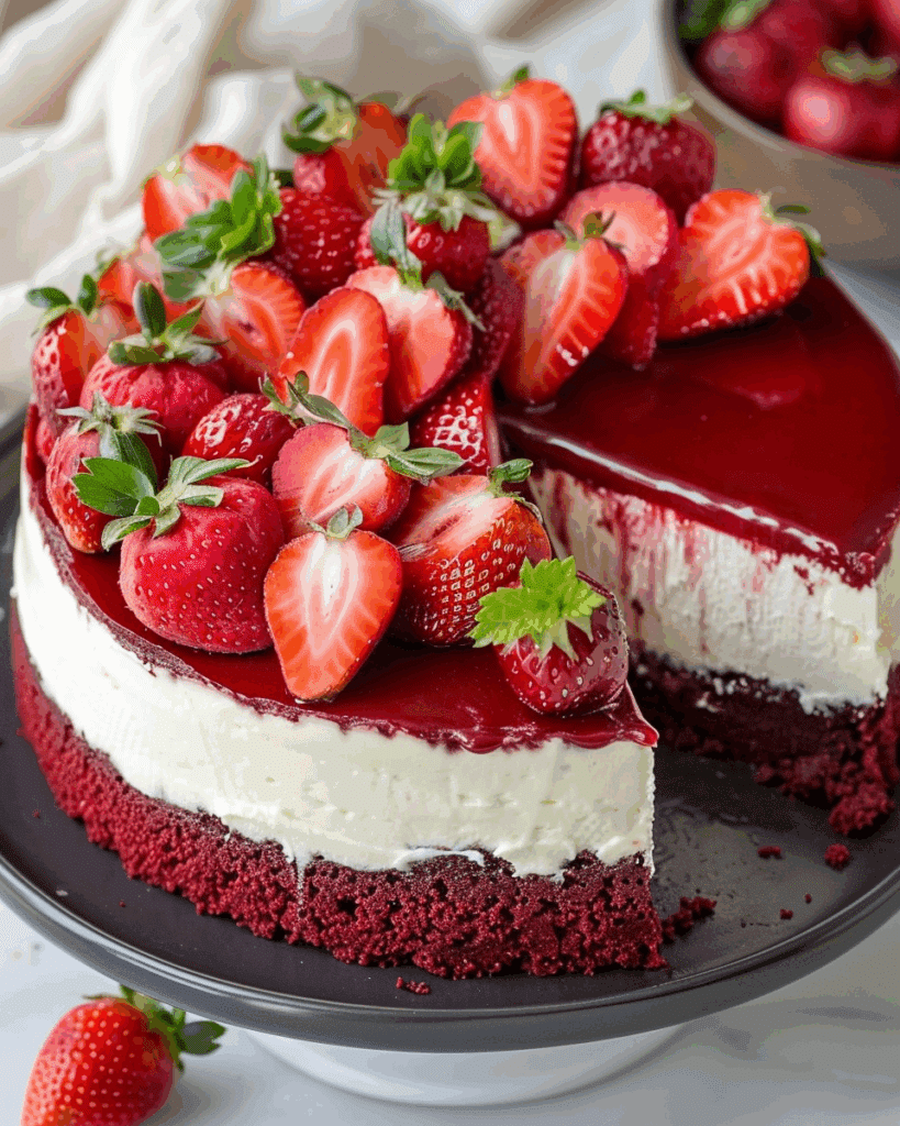 Red Velvet Strawberry Cheesecake