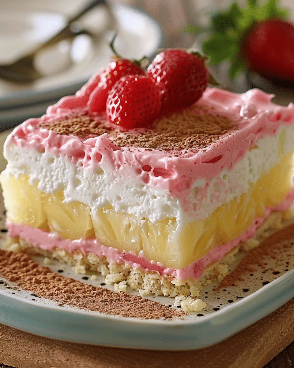 Strawberry & Pineapple Layered Dessert