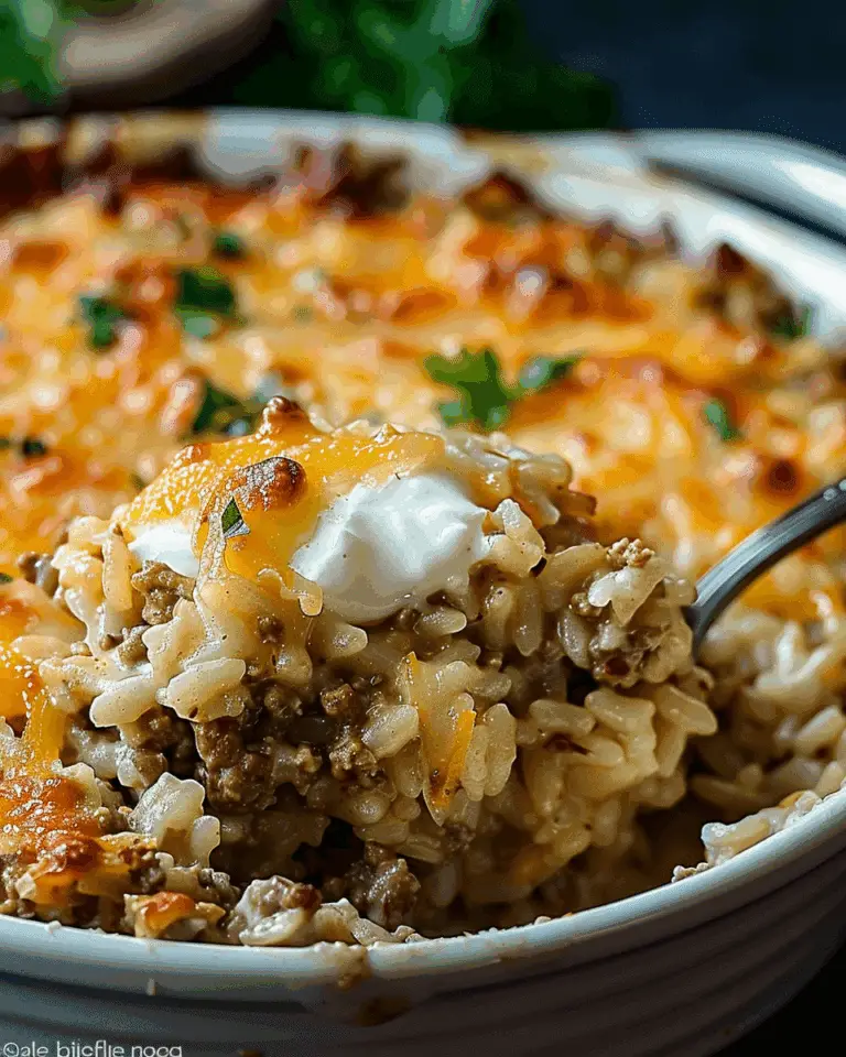 French Onion Ground Beef and Rice Casserole Recipe