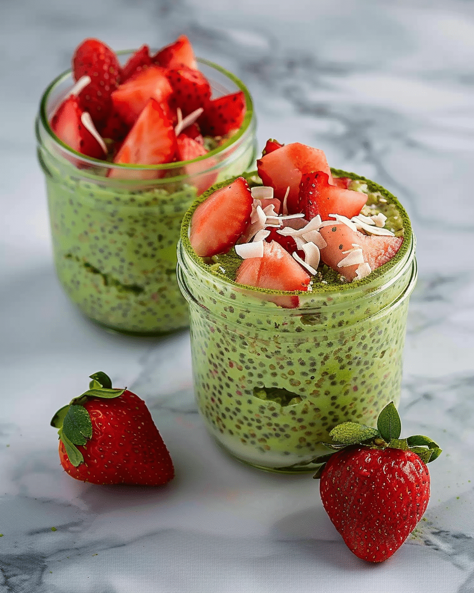 Strawberry Matcha Overnight Oats