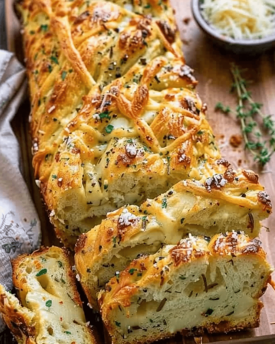 Swirled Garlic Herb and Cheese Bread