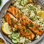 One Skillet Salmon with Lemon Orzo