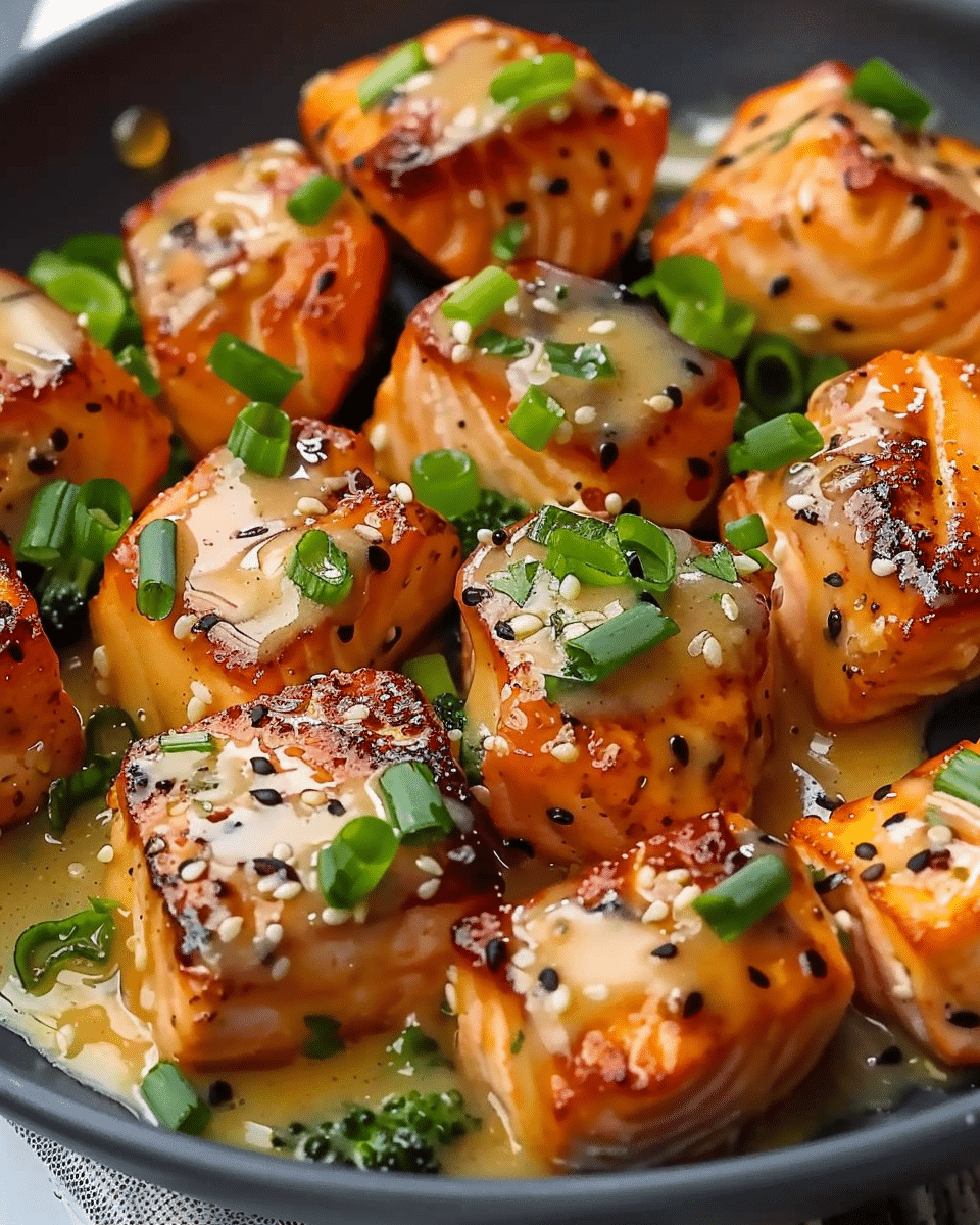 Honey Garlic Salmon Bites