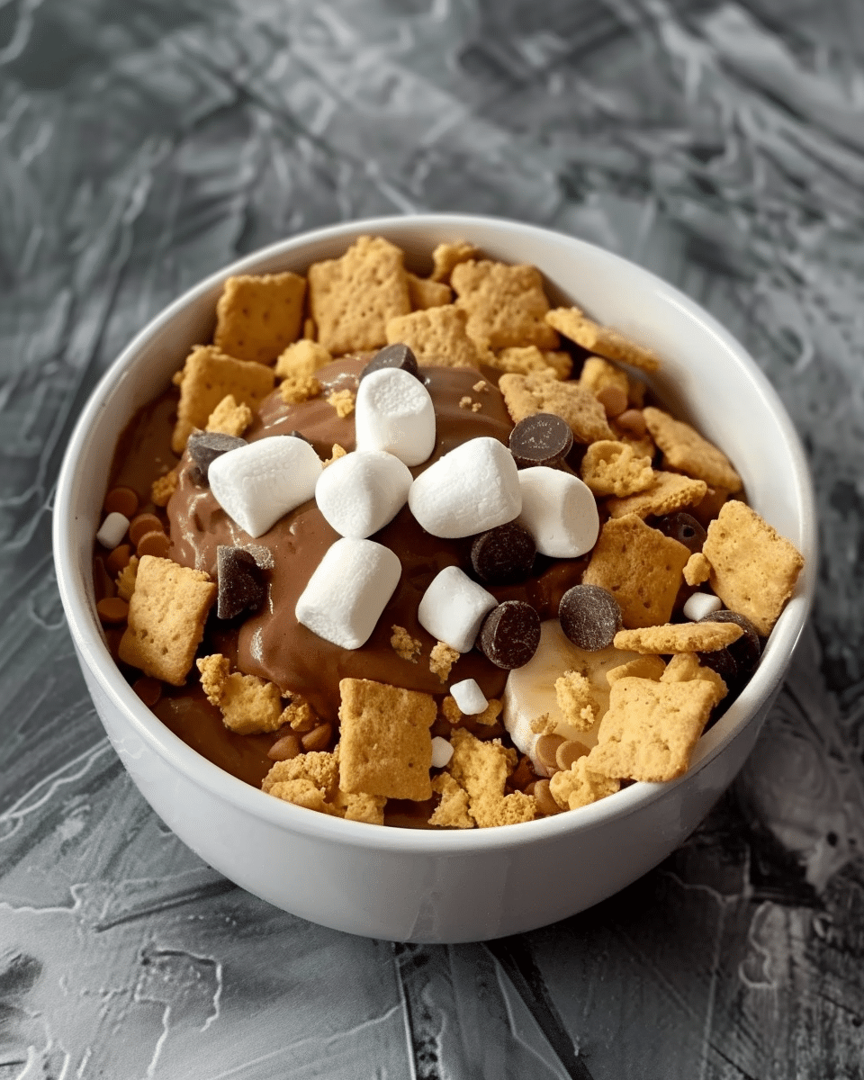 Double Chocolate Protein S'mores Bowl