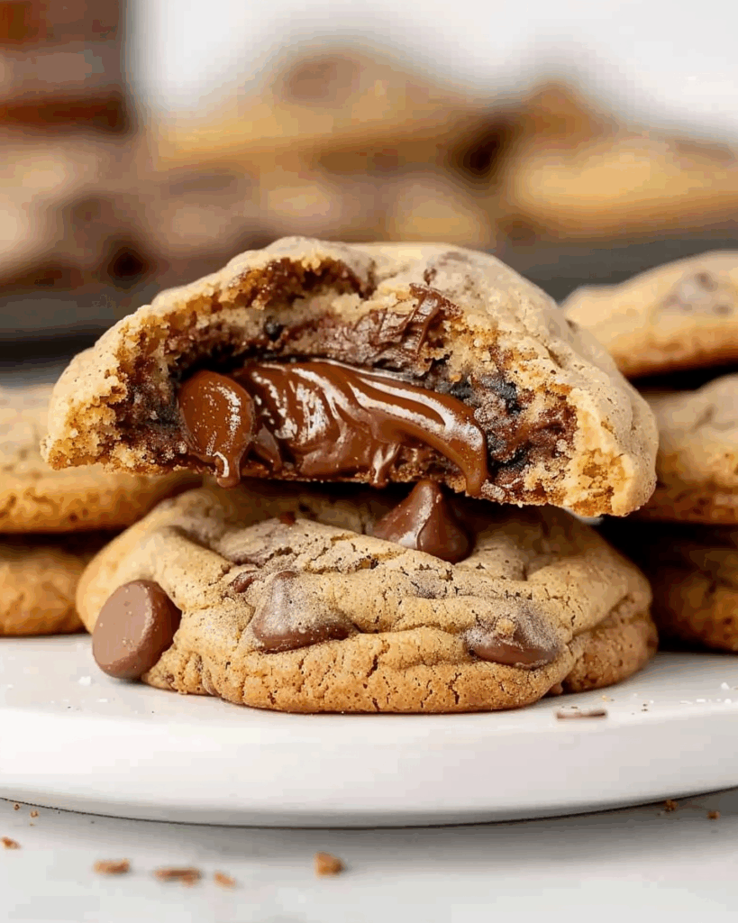 Nutella Stuffed Chocolate Chip Cookies