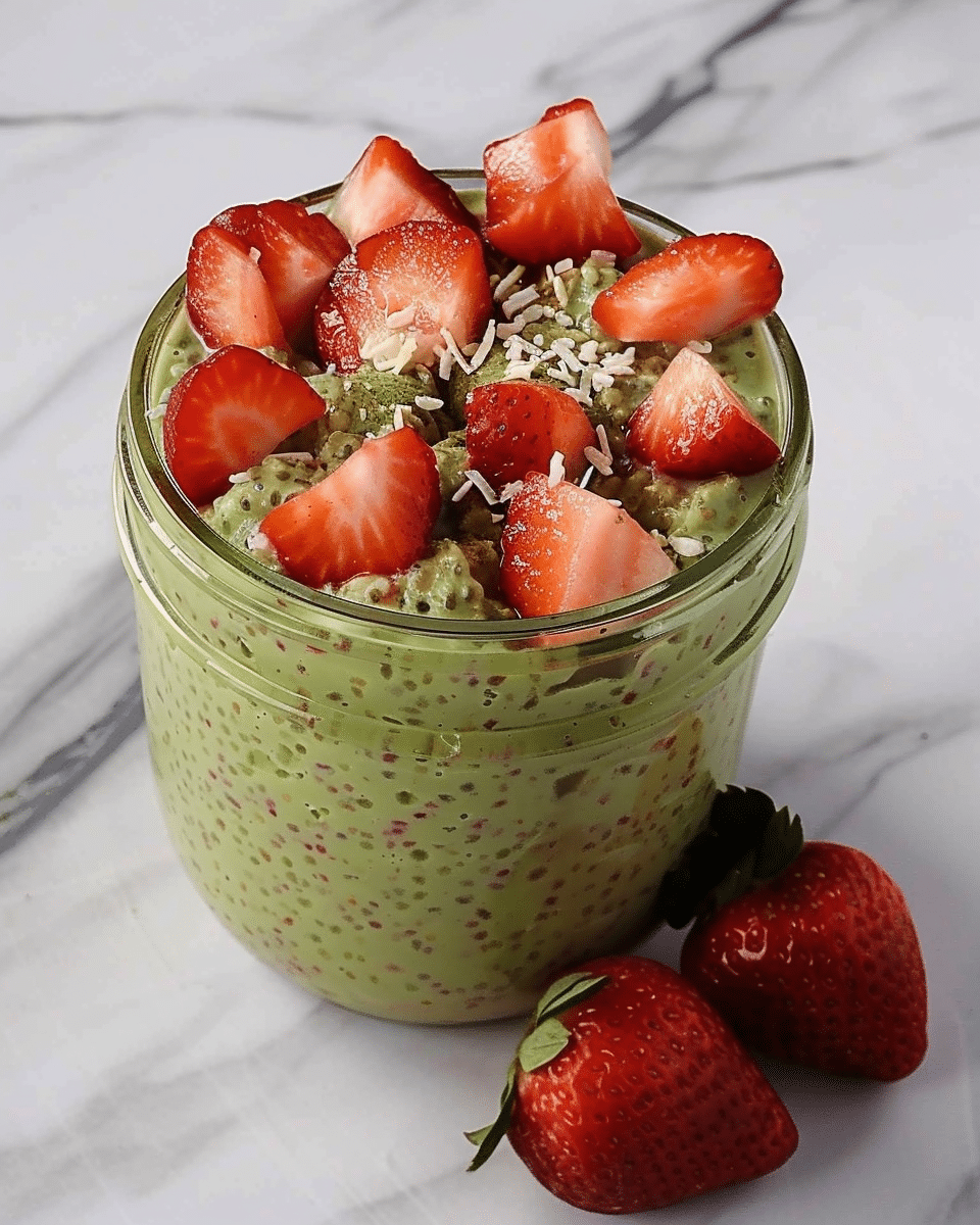 Strawberry Matcha Overnight Oats