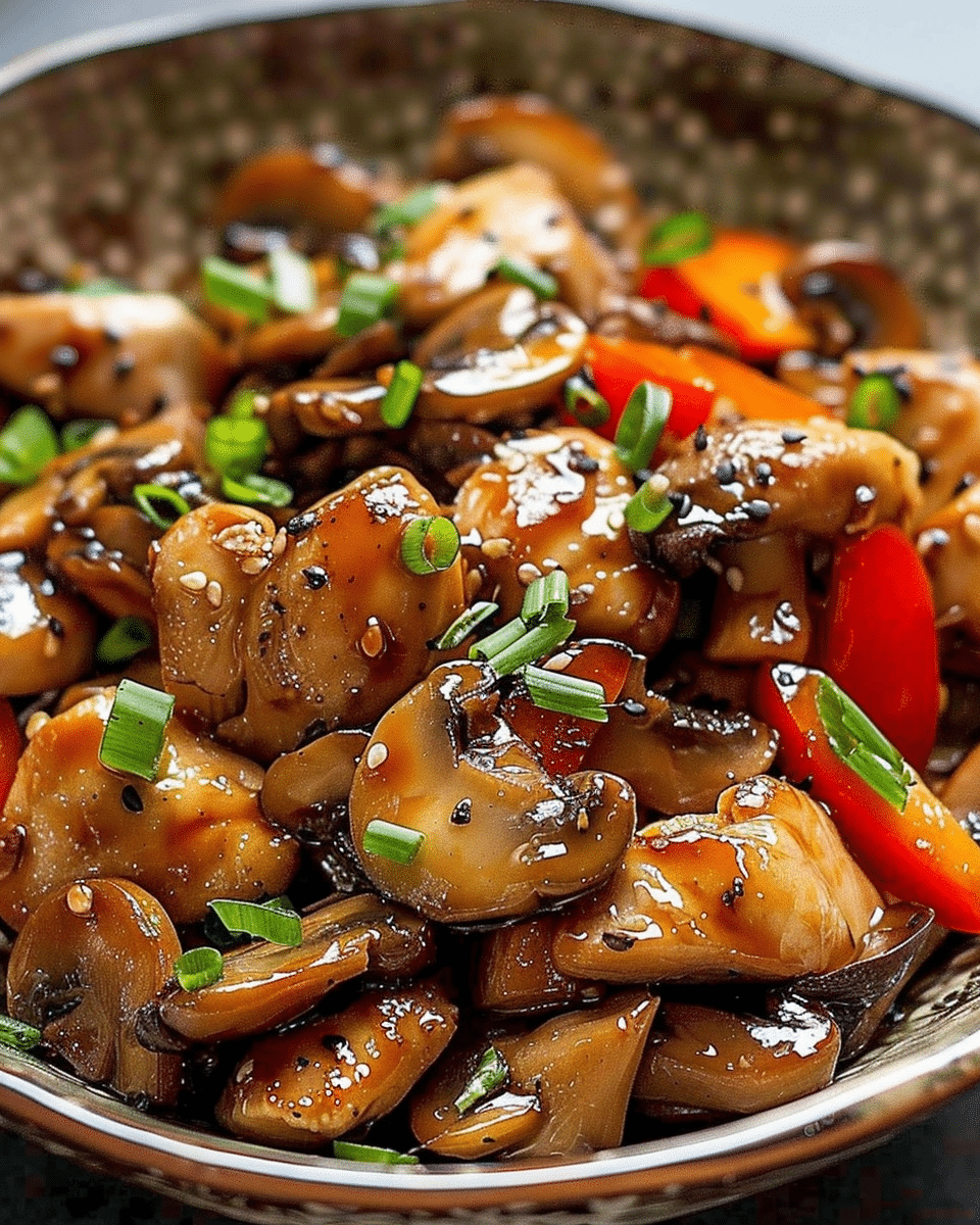 Black Pepper Chicken with Mushrooms