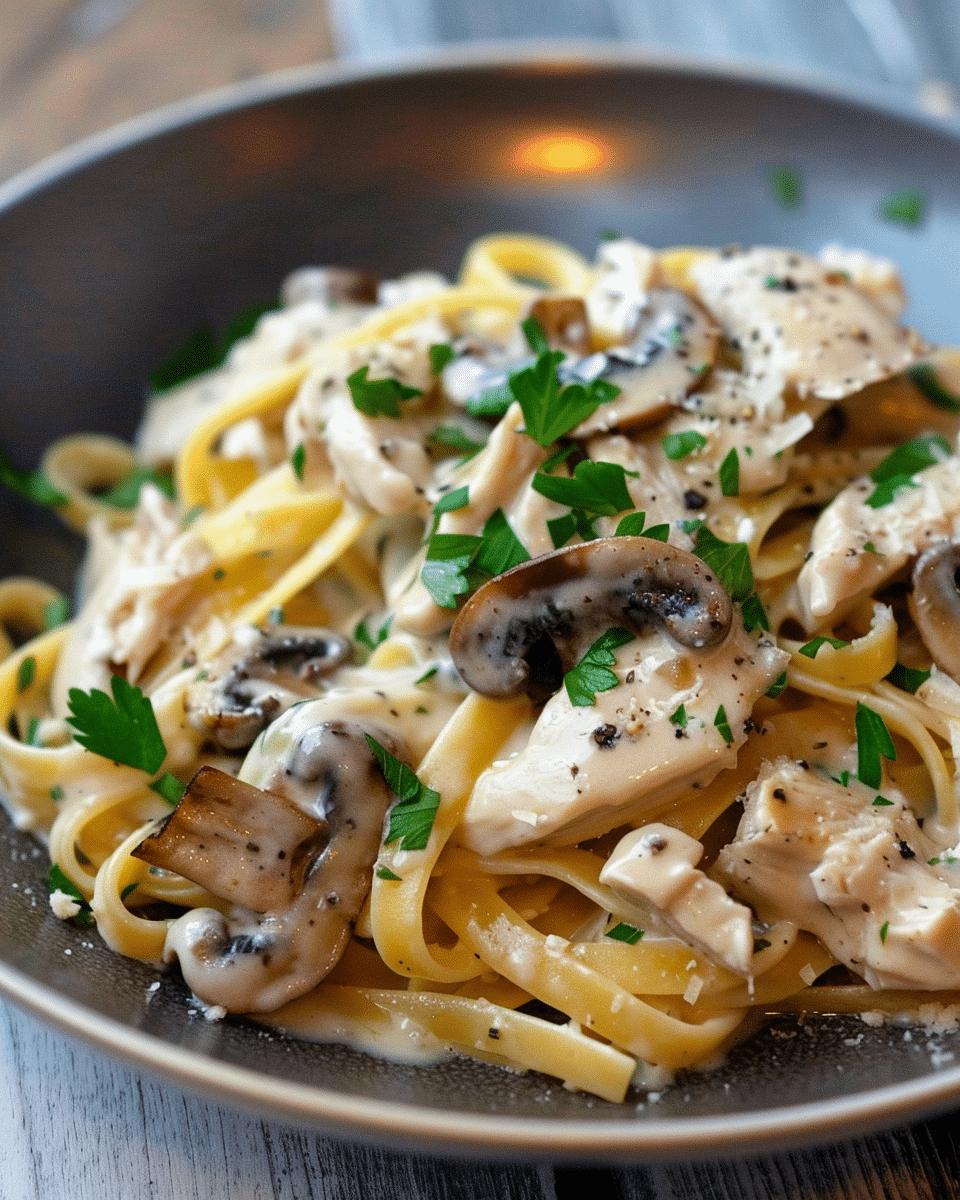 Chicken Mushroom Fettuccine