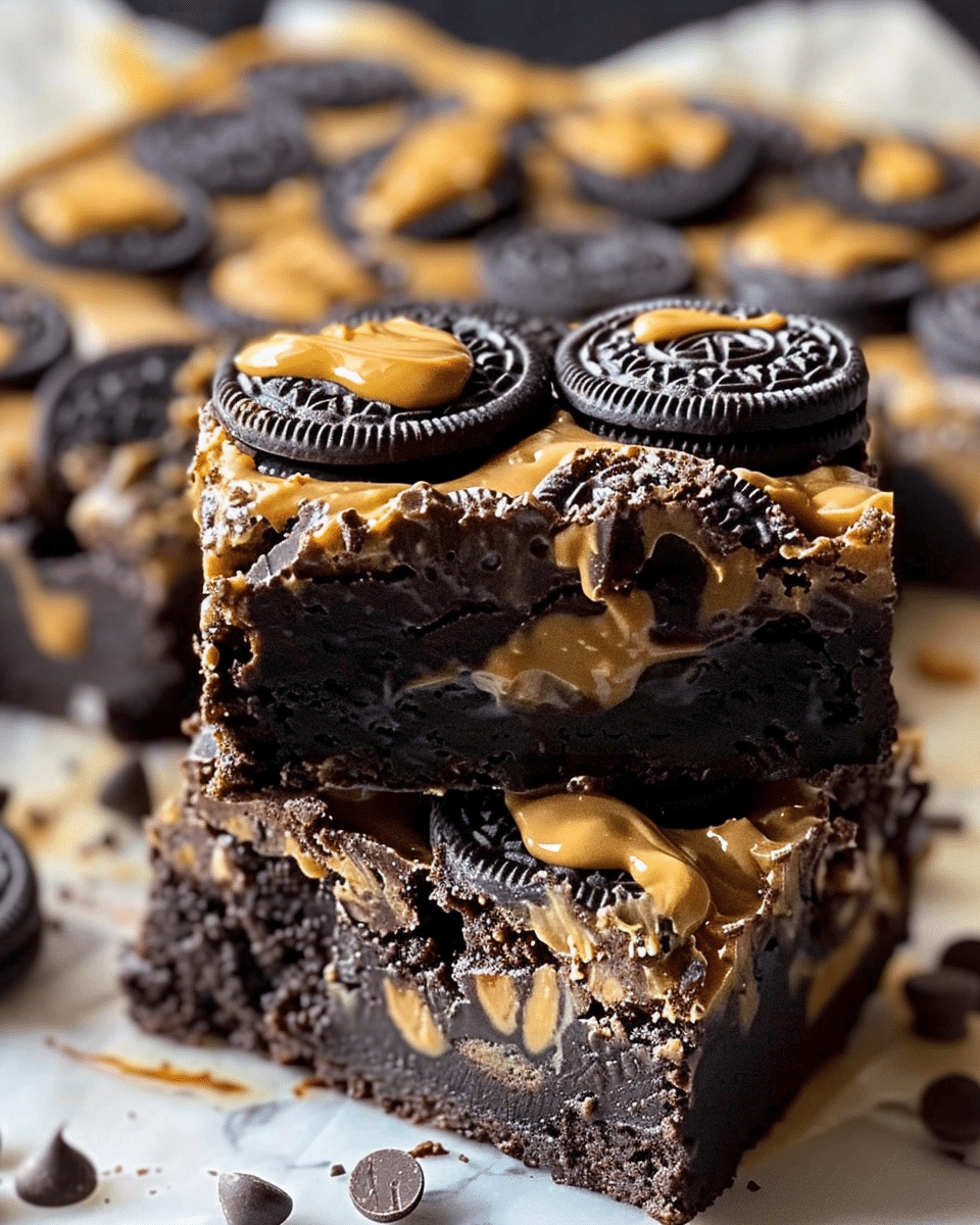 Peanut Butter Oreo Brownie Bars
