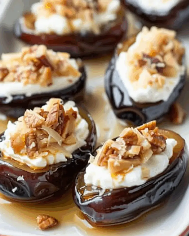 Mascarpone Stuffed Dates with Maple Drizzle
