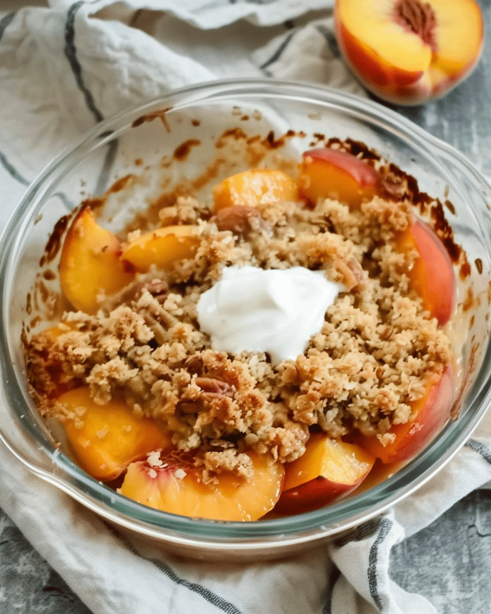 Easy Vegan Paleo Peach Crisp