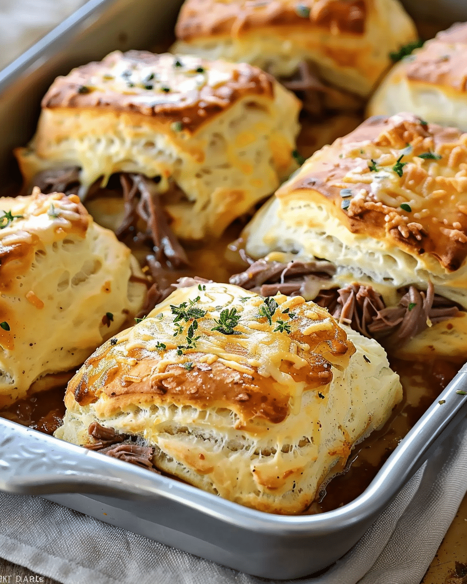 Baked French Dip Biscuits
