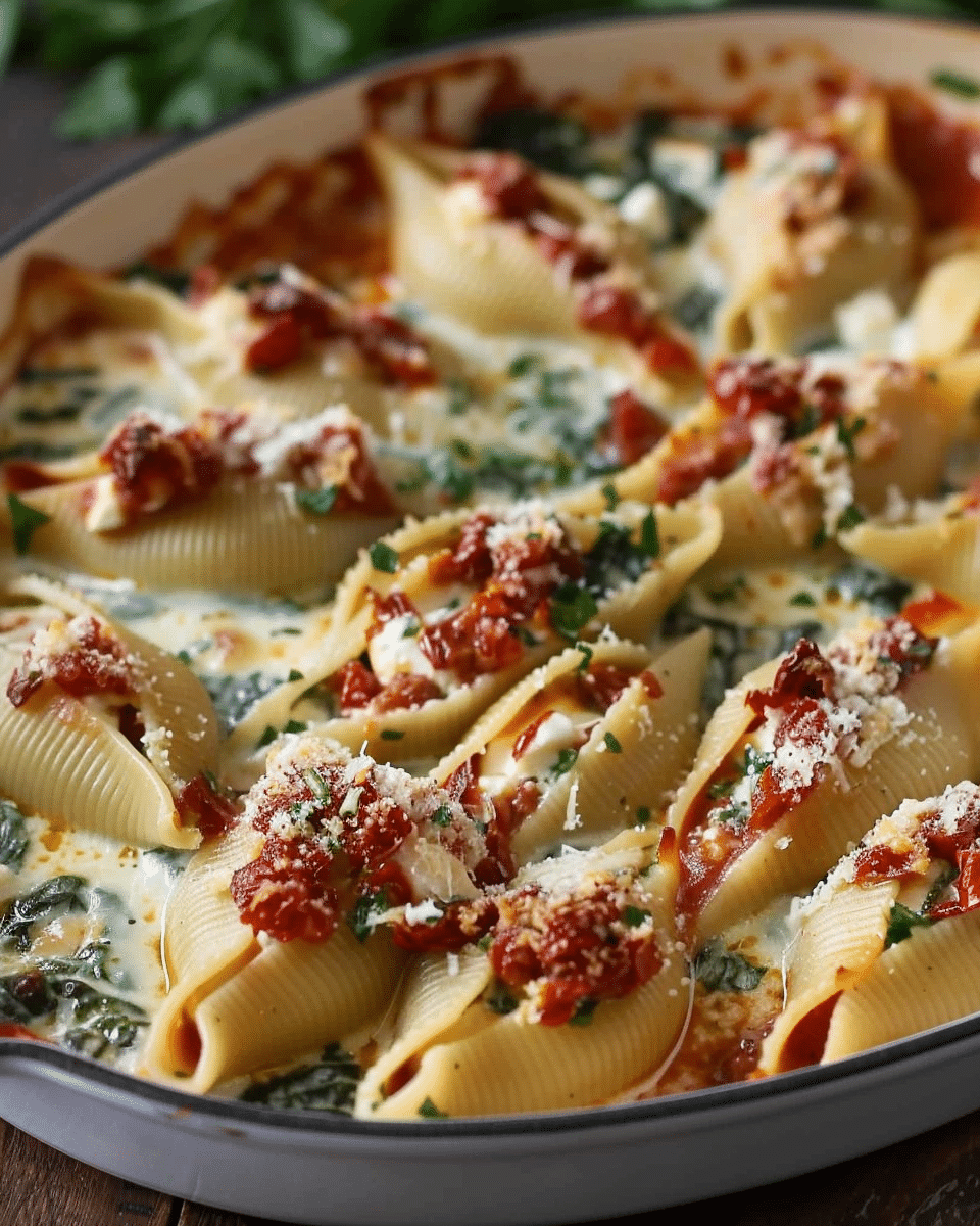 Creamy Sun-Dried Tomato and Ricotta Stuffed Shells