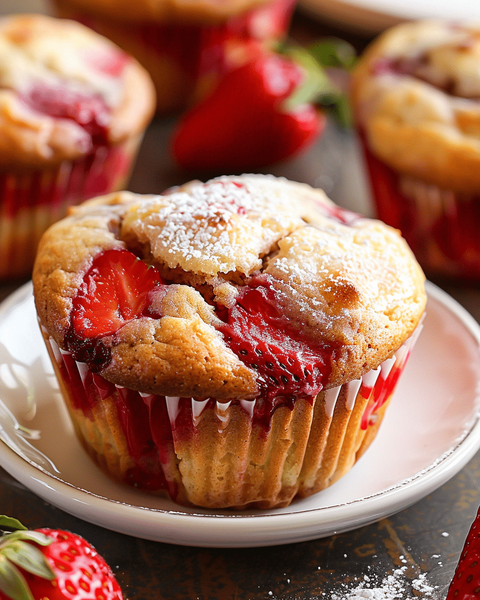 High Protein Strawberry Cottage Cheese Muffins