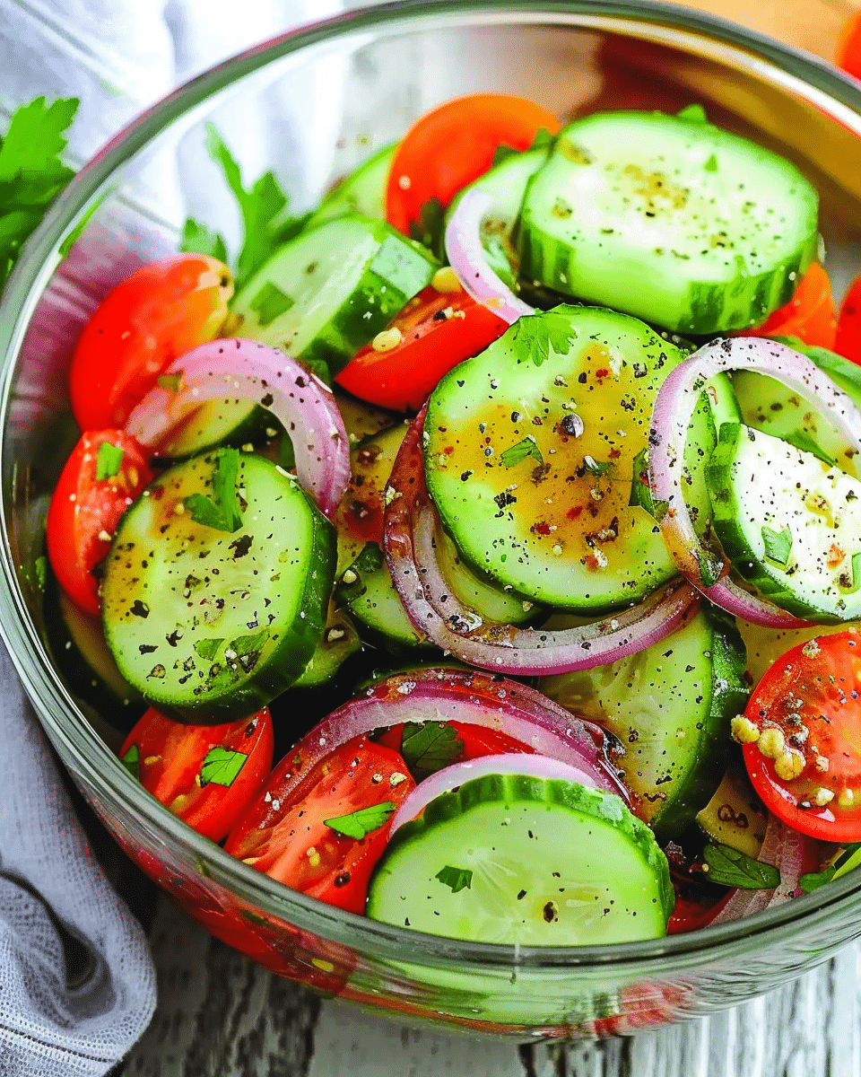 Marinated Cucumbers, Onions, and Tomatoes