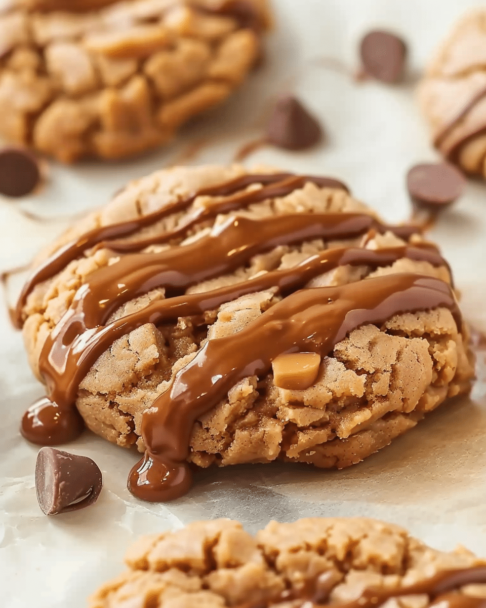 Peanut Butter Chocolate Caramel Cookies