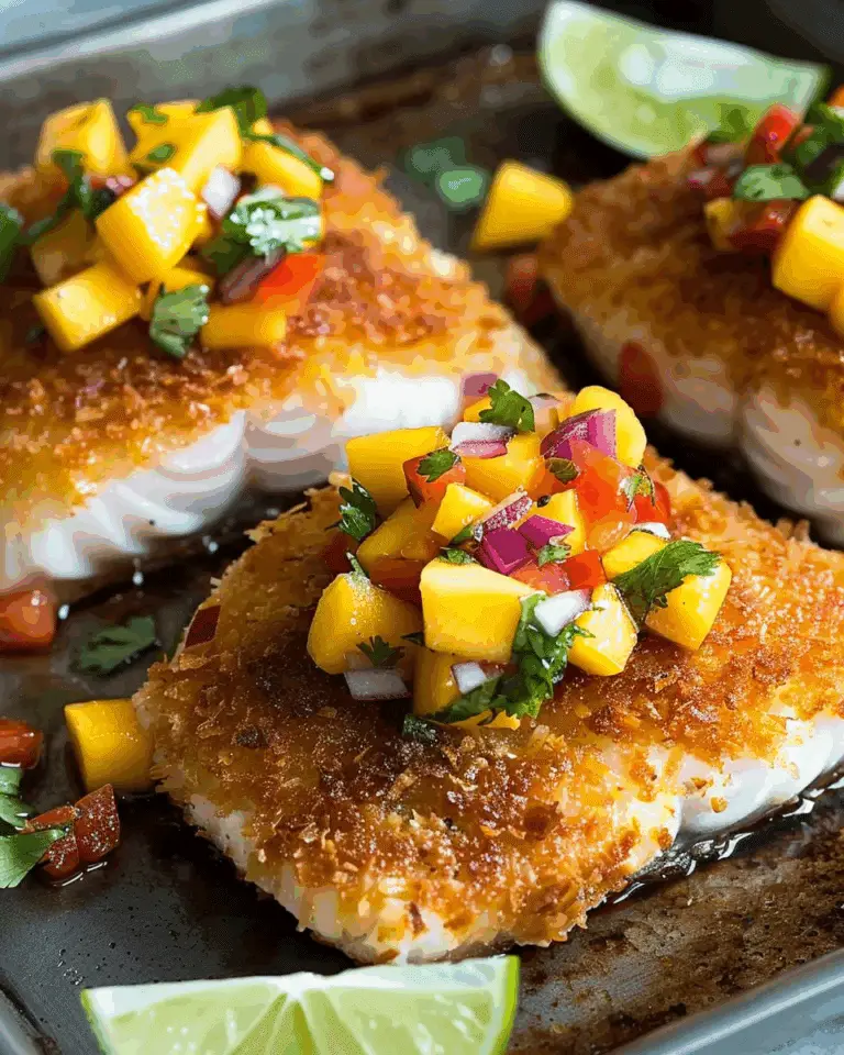 Tropical Coconut Crusted Fish with Mango Salsa