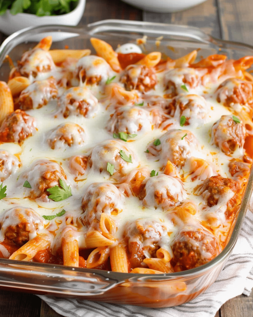 Dump and Bake Meatball Casserole