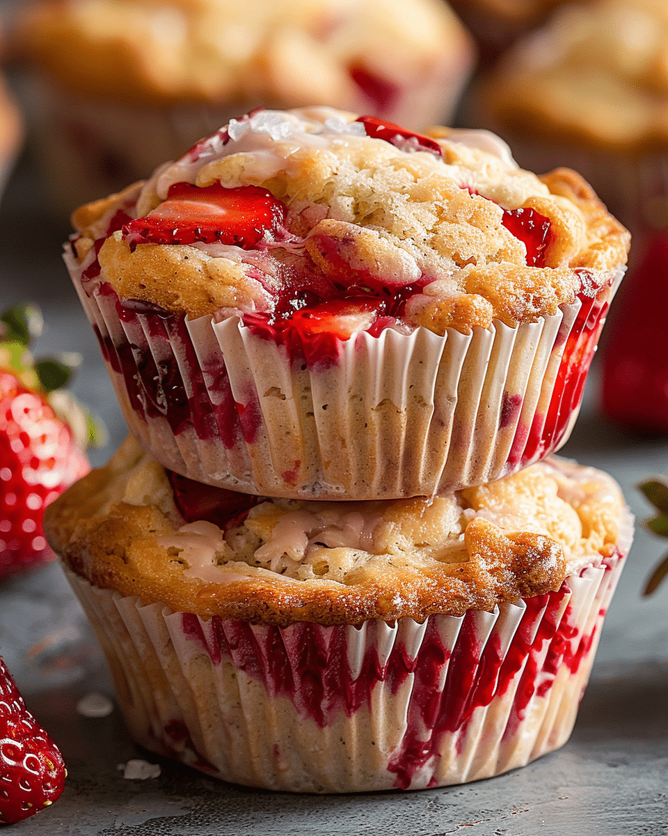 High Protein Strawberry Cottage Cheese Muffins