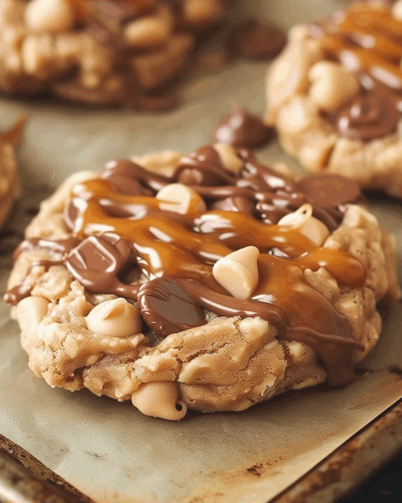 Peanut Butter Chocolate Caramel Cookies