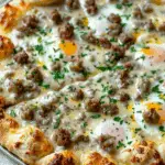 Sausage Gravy Biscuit Breakfast Pizza