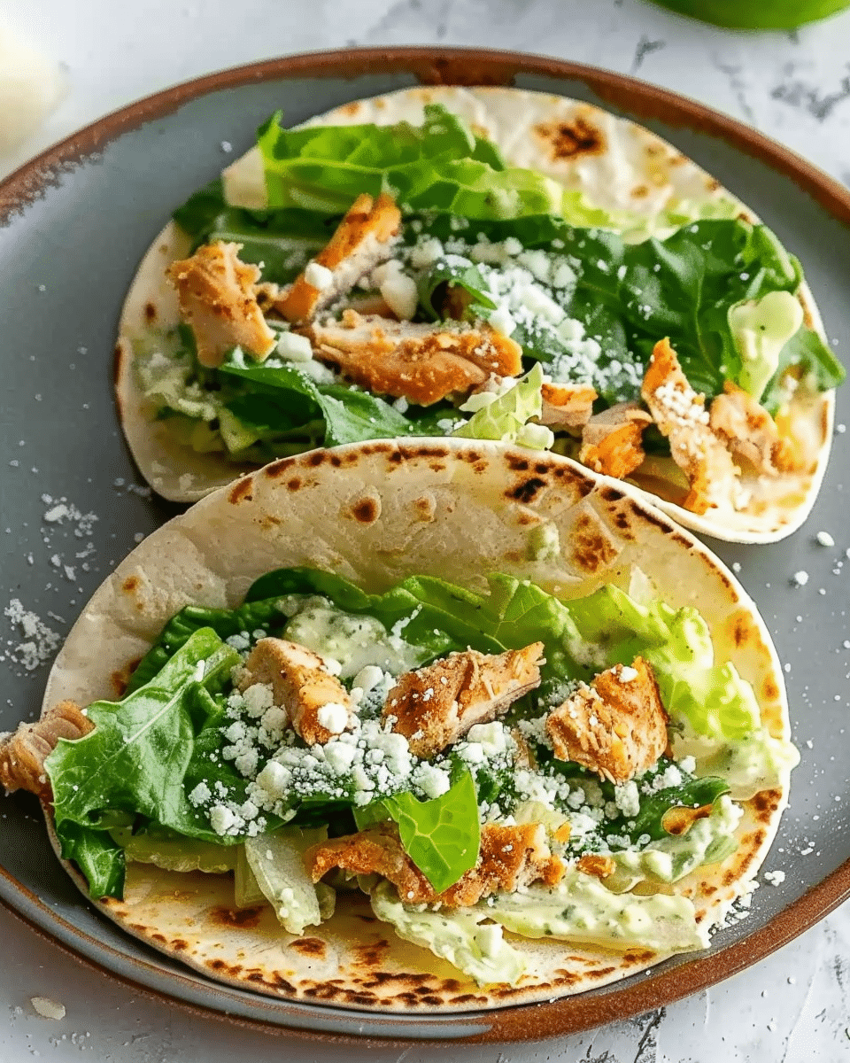 Smash Chicken Caesar Tacos
