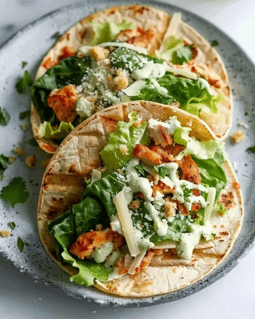 Smash Chicken Caesar Tacos