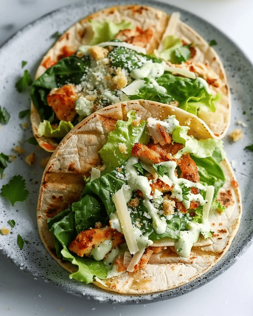 Smash Chicken Caesar Tacos