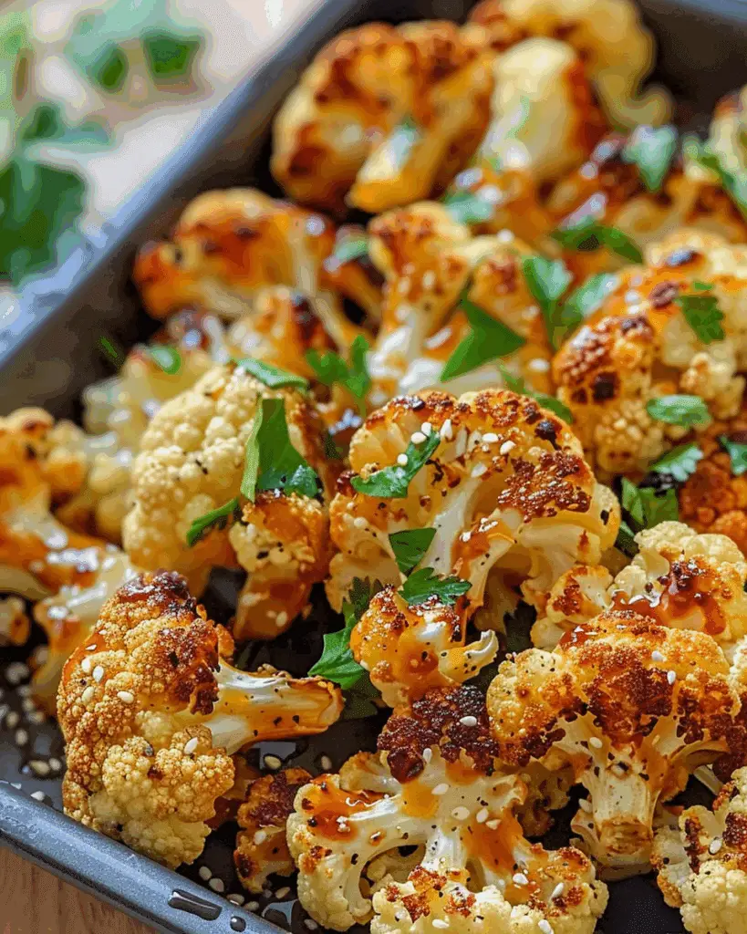 Sweet and Spicy Baked Cauliflower