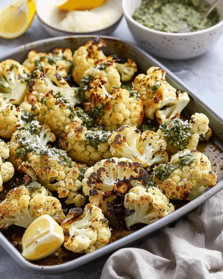 Parmesan Pesto Roasted Cauliflower