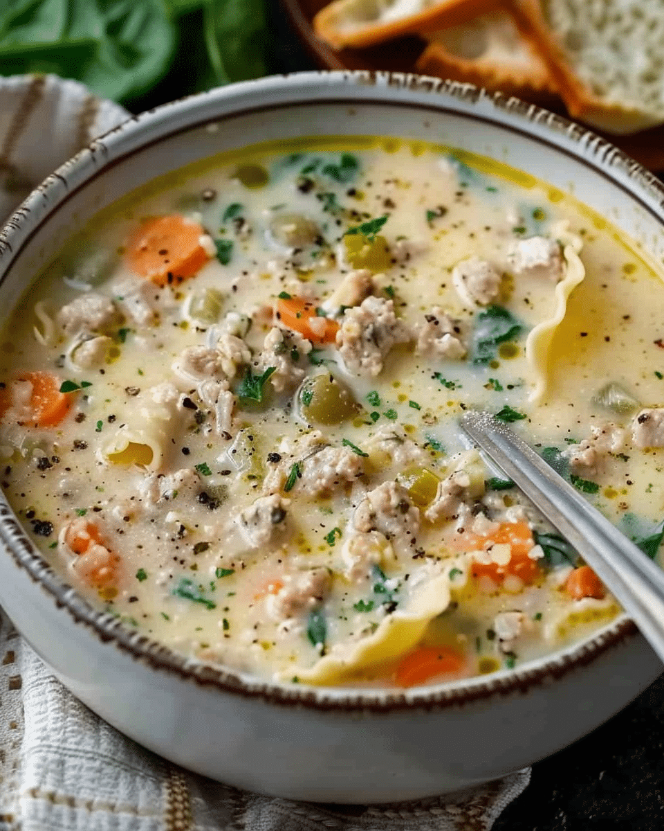 Creamy Italian Ground Chicken Soup
