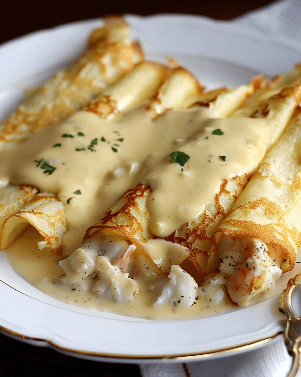 Seafood Crêpes with Béchamel Sauce