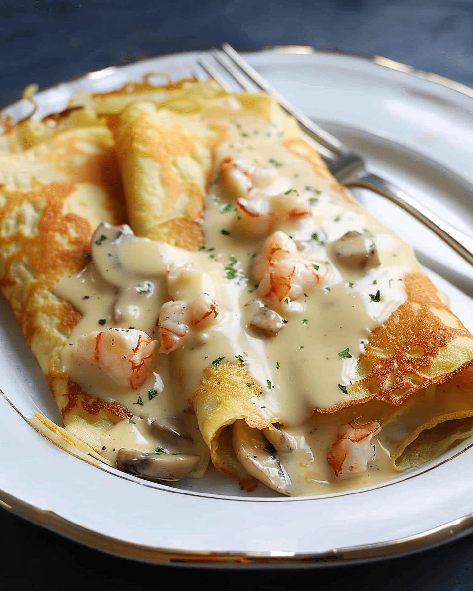 Seafood Crêpes with Béchamel Sauce