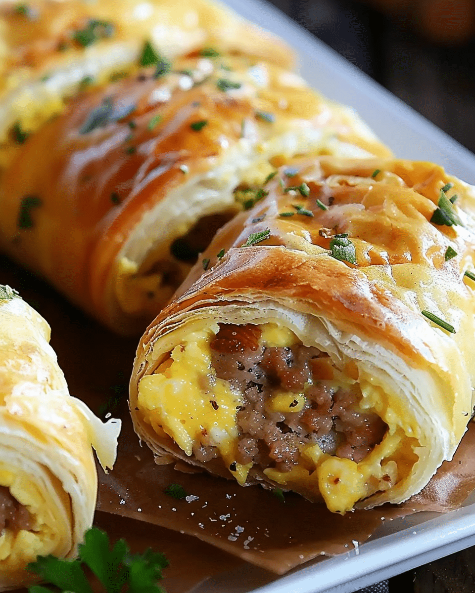 Sausage Egg Cheese Breakfast Roll Ups