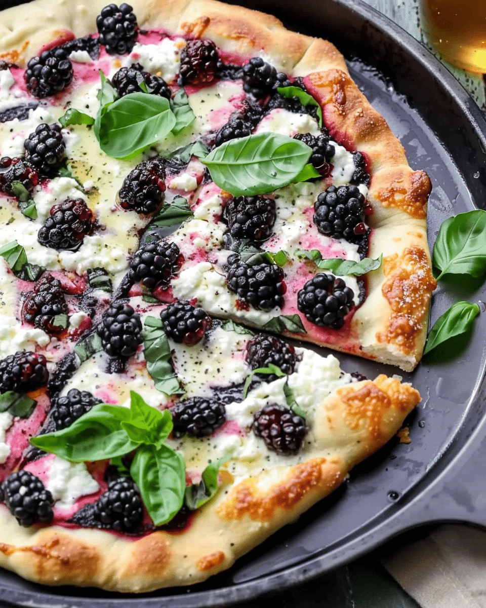 Blackberry Basil Ricotta Pizza