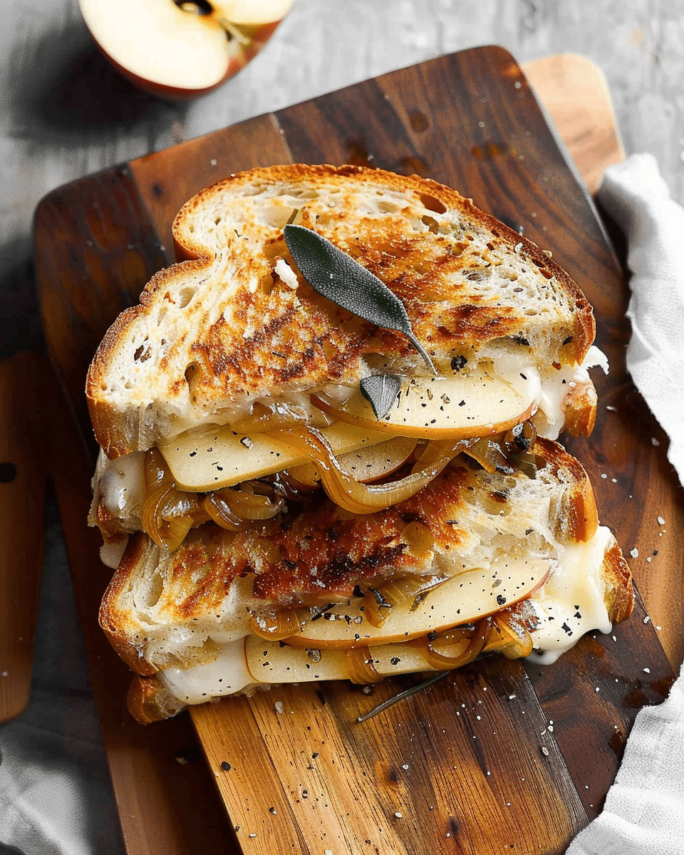Caramelized Onion Apple Grilled Cheese Sandwich
